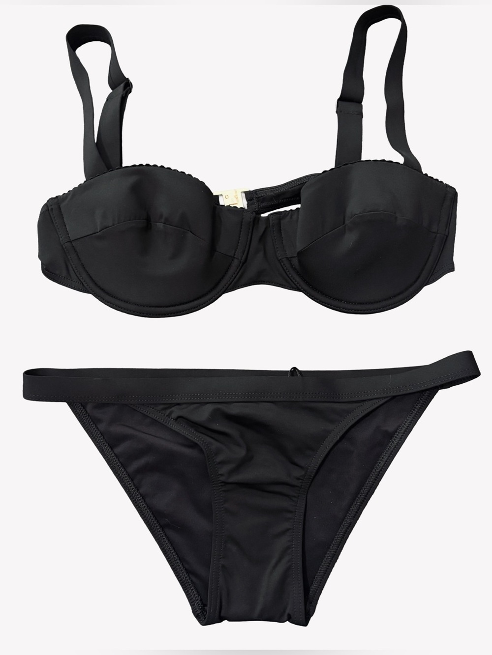 Ephemera Black Noir Balconette Bikini Set, US Size 4, Small, NWT